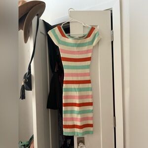 New Without Tags Fashion Vitamin Stripped Midi Dress Size Small